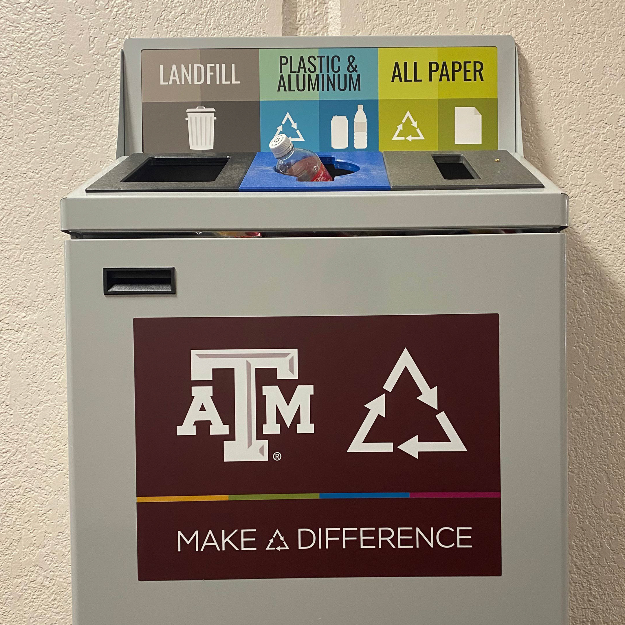 Colorful multi-stream recyling bin